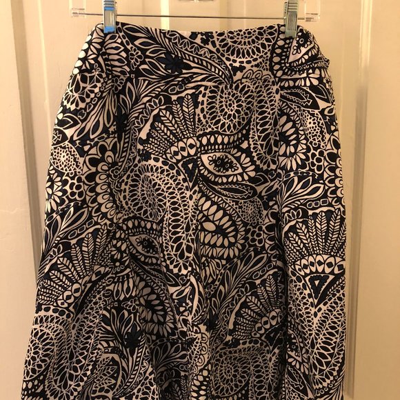 Ann Taylor Blue & White Cotton Flare Skirt Size 12 - Picture 1 of 5